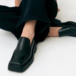 Vagabond Eyra Black Platform Leather Loafer Size US 6 EU 36